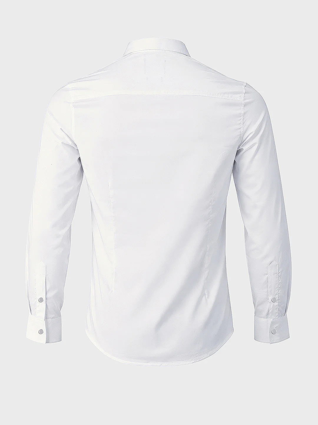 Men's White Slim Fit Solid Casual Shirt - Image 6