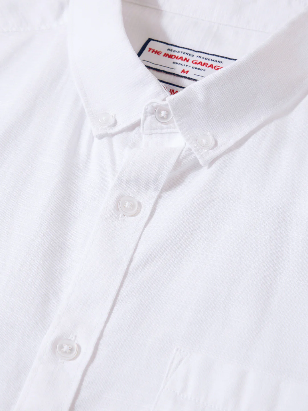 Men's White Slim Fit Solid Casual Shirt - Image 3