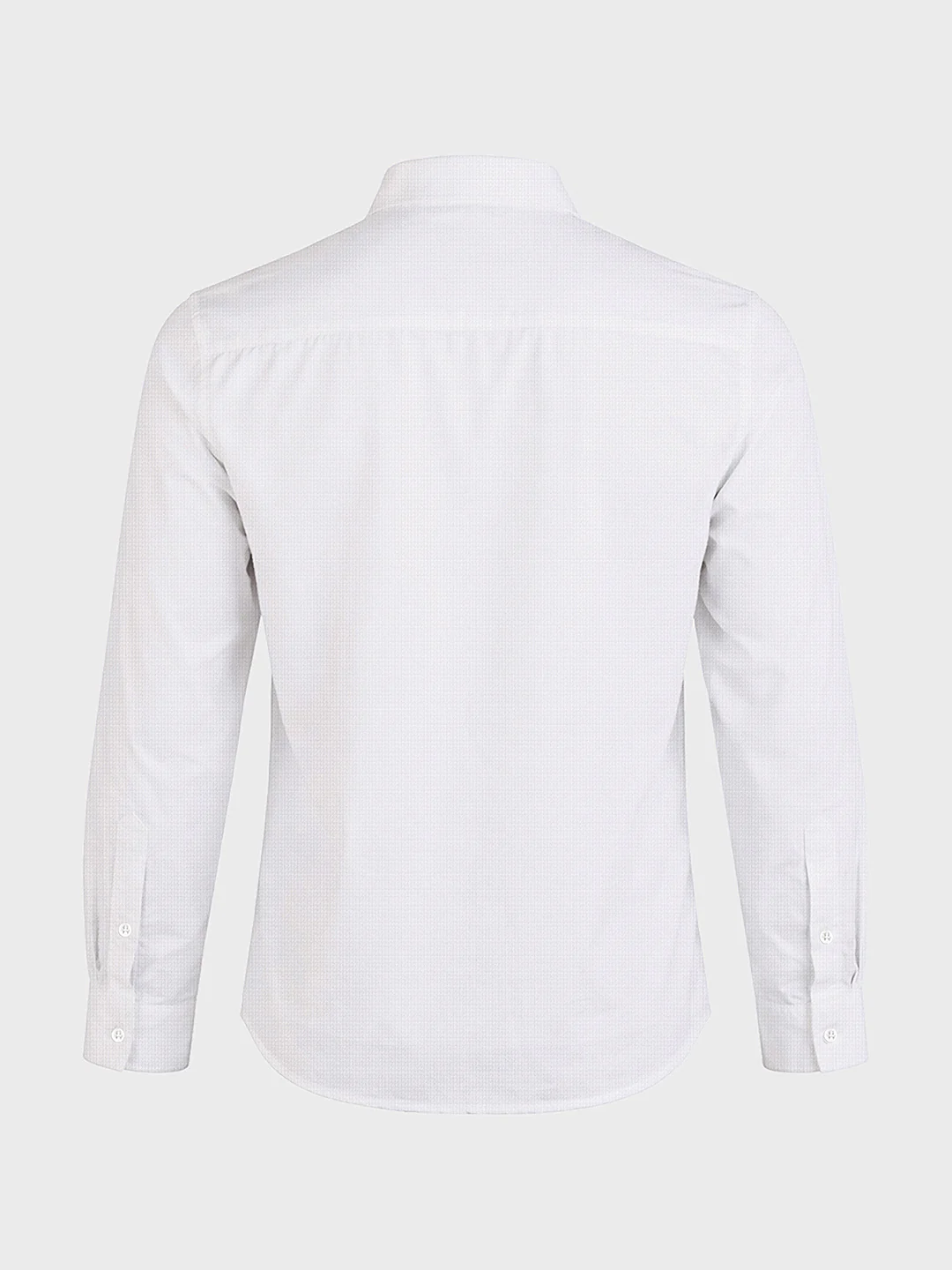 Men's White Slim Fit Solid Casual Shirt - Image 6
