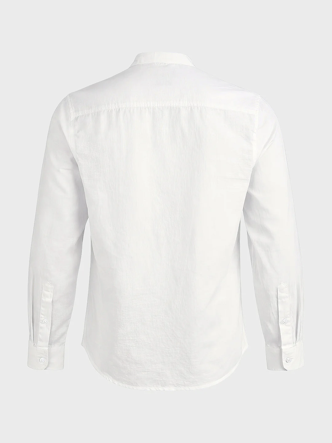 Men's White Slim Fit Solid Casual Shirts - Image 5