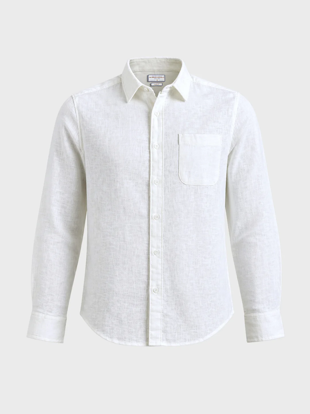 Men's White Slim Fit Solid Casual Shirts - Image 6
