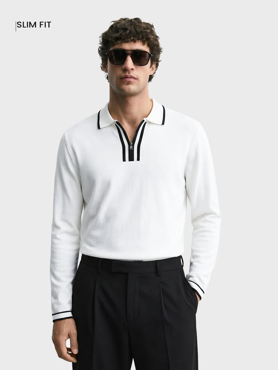 Men's White Slim Fit Solid Casual T-Shirt - Image 2