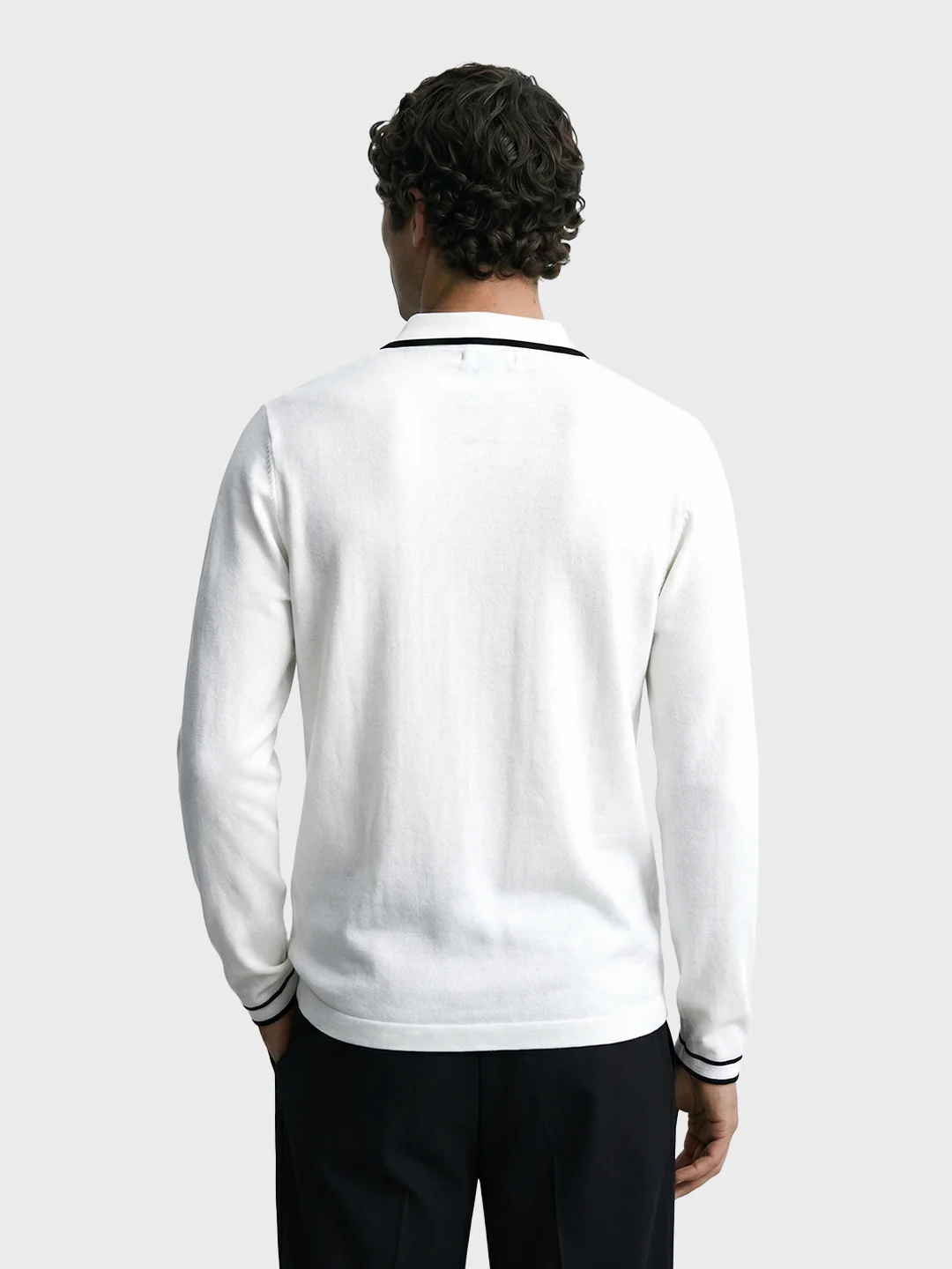 Men's White Slim Fit Solid Casual T-Shirt - Image 3