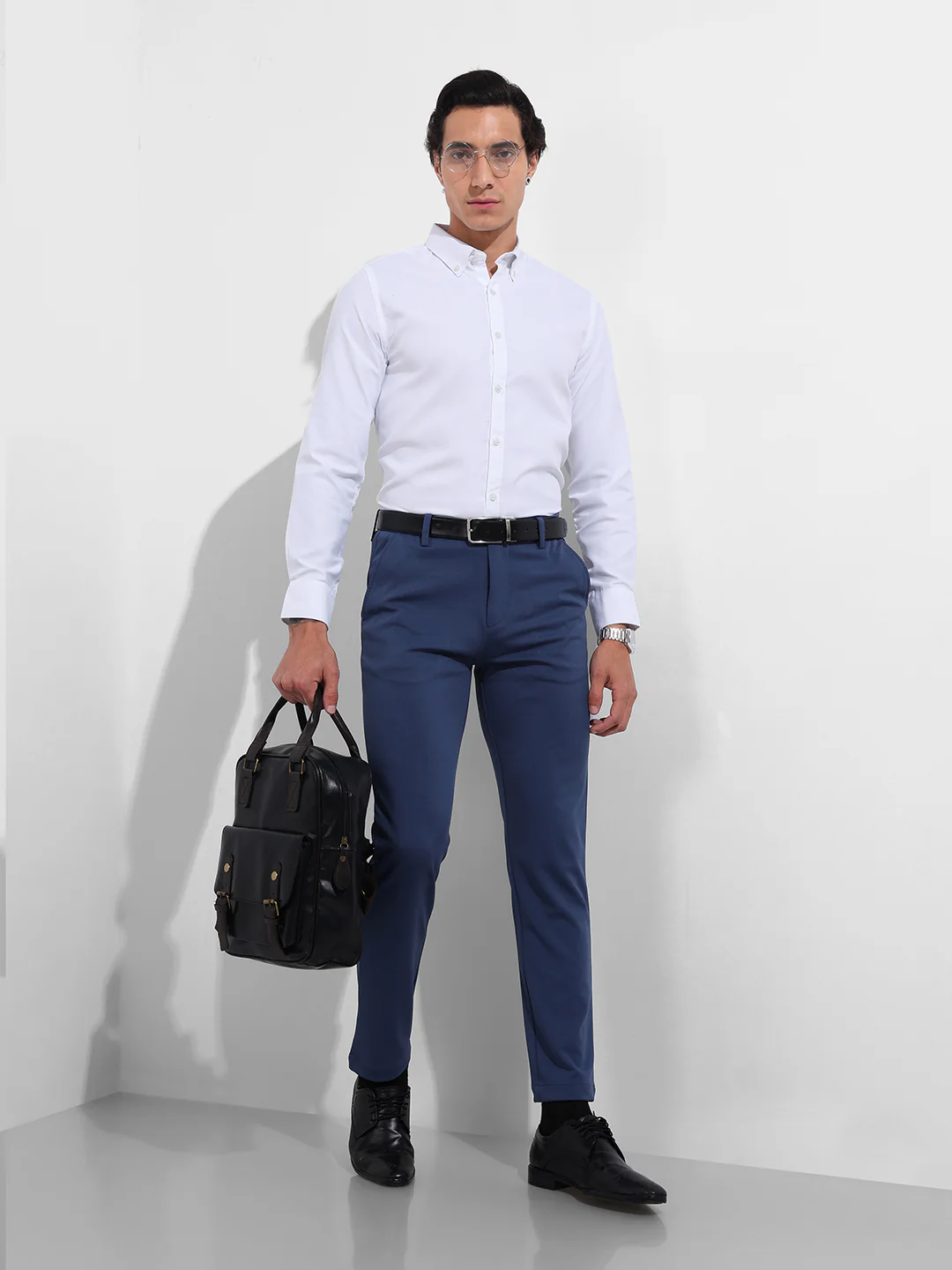 Men's White Slim Fit Solid Formal Shirt - Image 2
