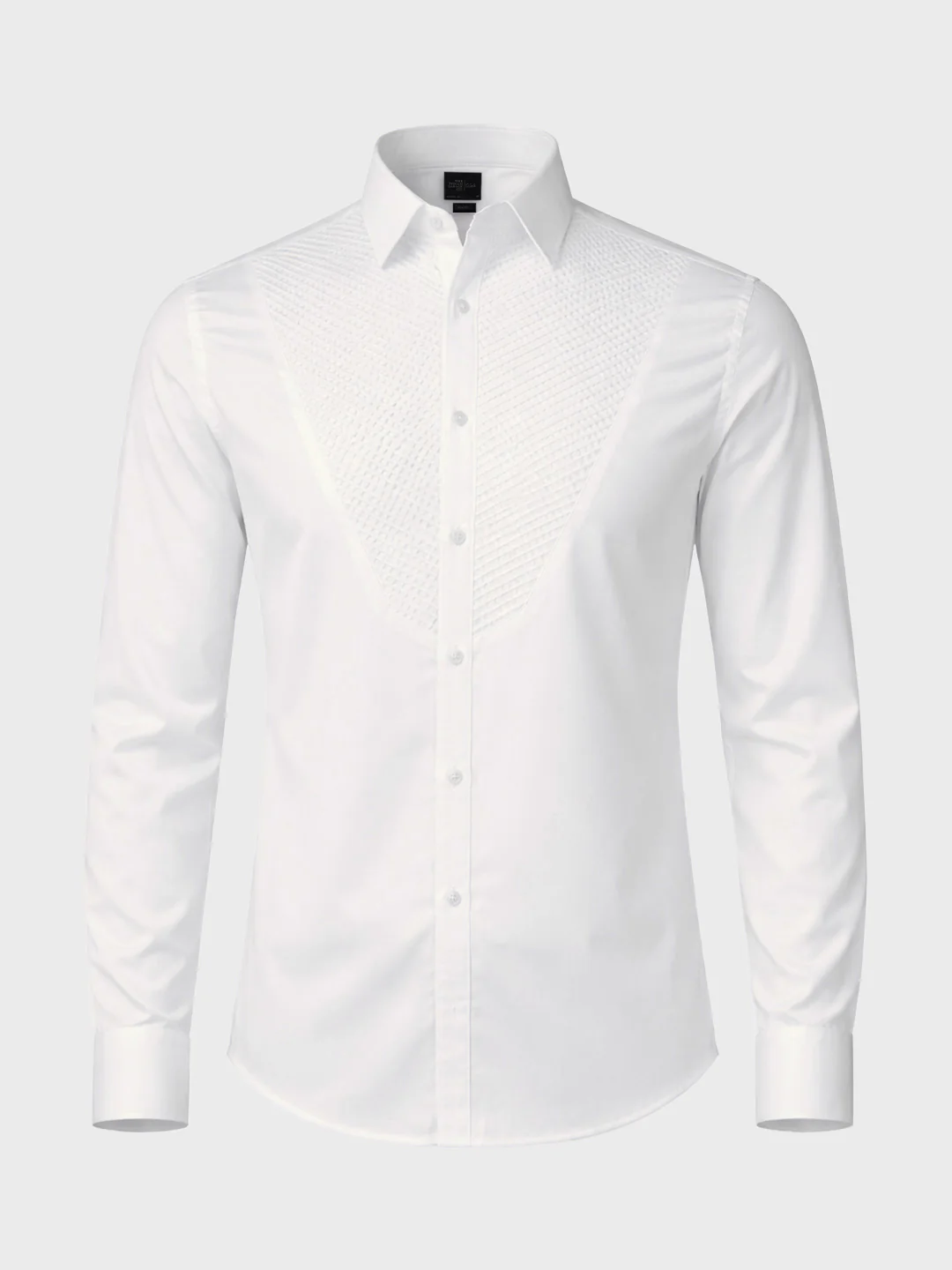 Men's White Slim Fit Solid Party Wear Shirt - Image 5
