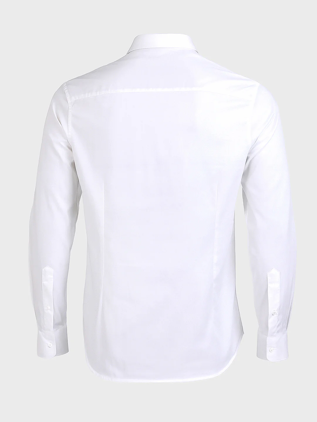 Men's White Slim Fit Solid Party Wear Shirt - Image 5