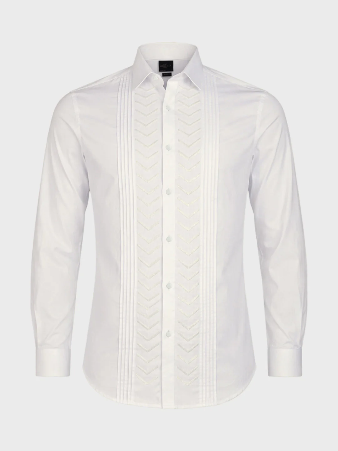 Men's White Slim Fit Solid Party Wear Shirt - Image 5