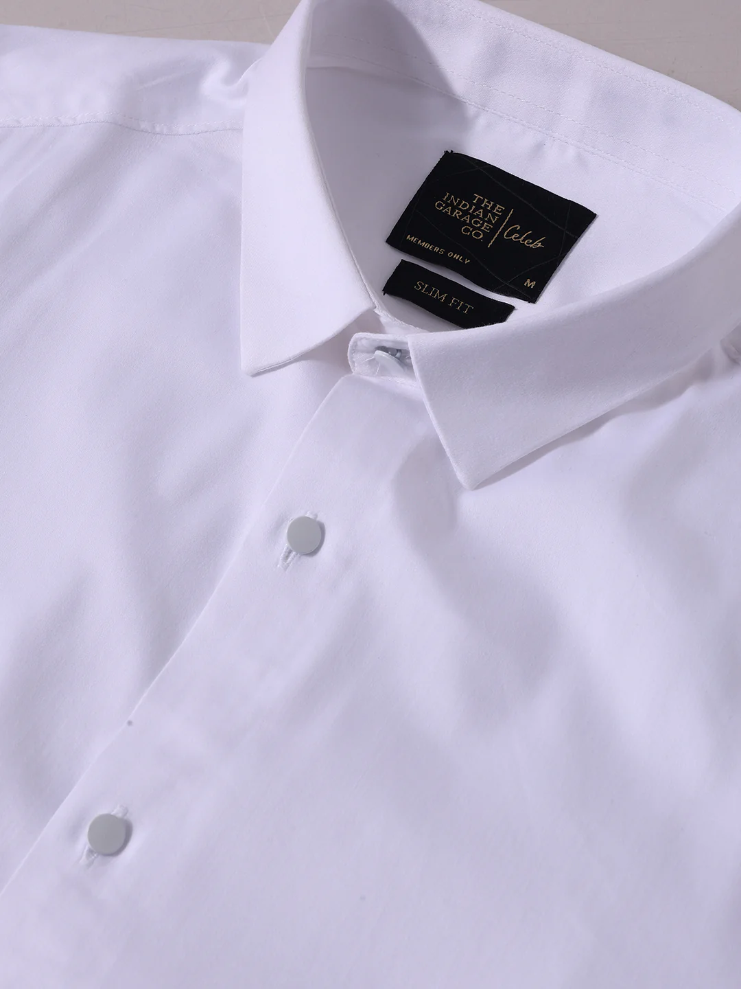 Men's White Slim Fit Solid Party Wear Shirt - Image 6