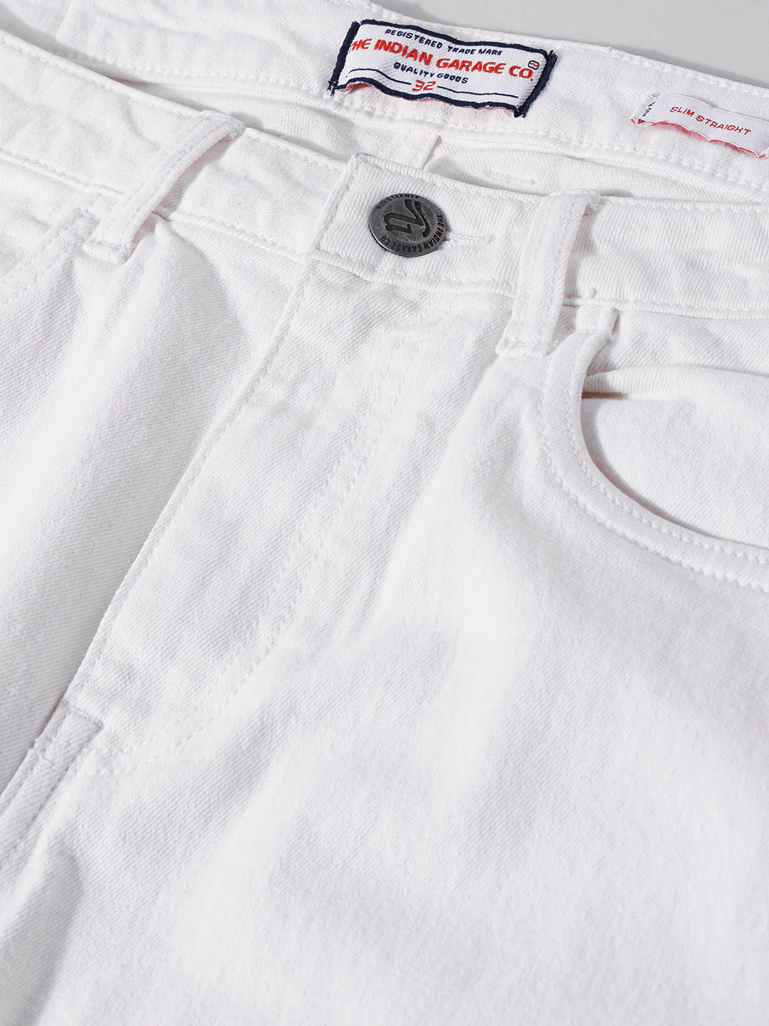 Men's White Slim Fit Solid The Eternity Series Jeans - Image 6