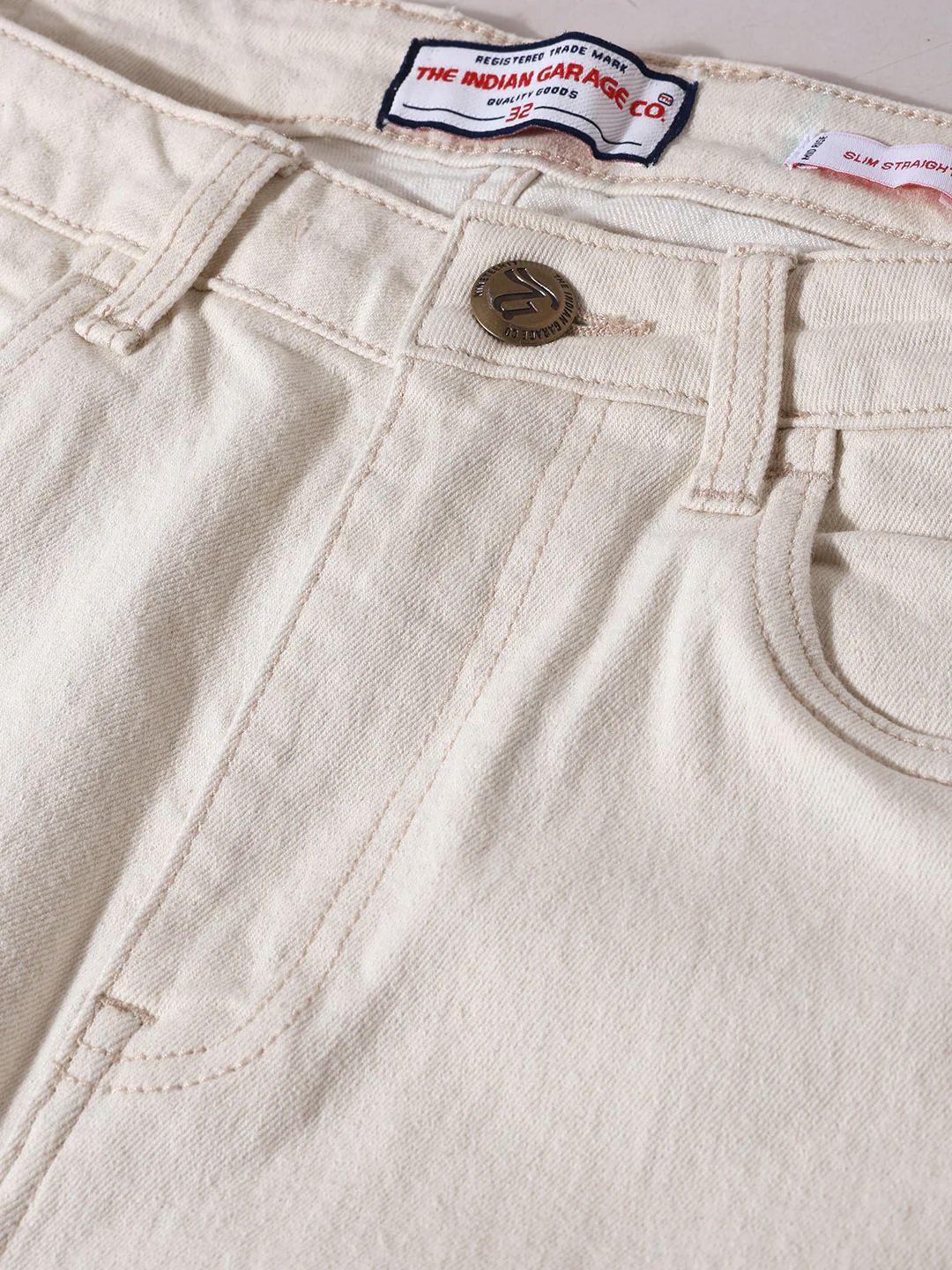 Men's White Slim Fit Solid The Eternity Series Jeans - Image 6