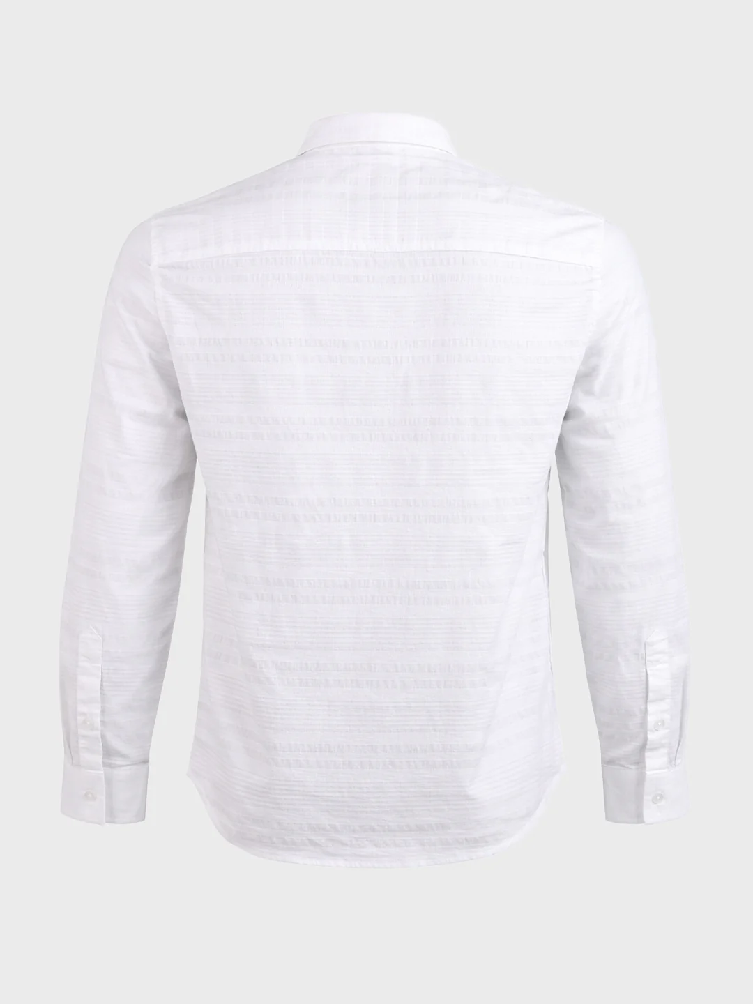 Men's White Slim Fit Striped Casual Shirt - Image 7