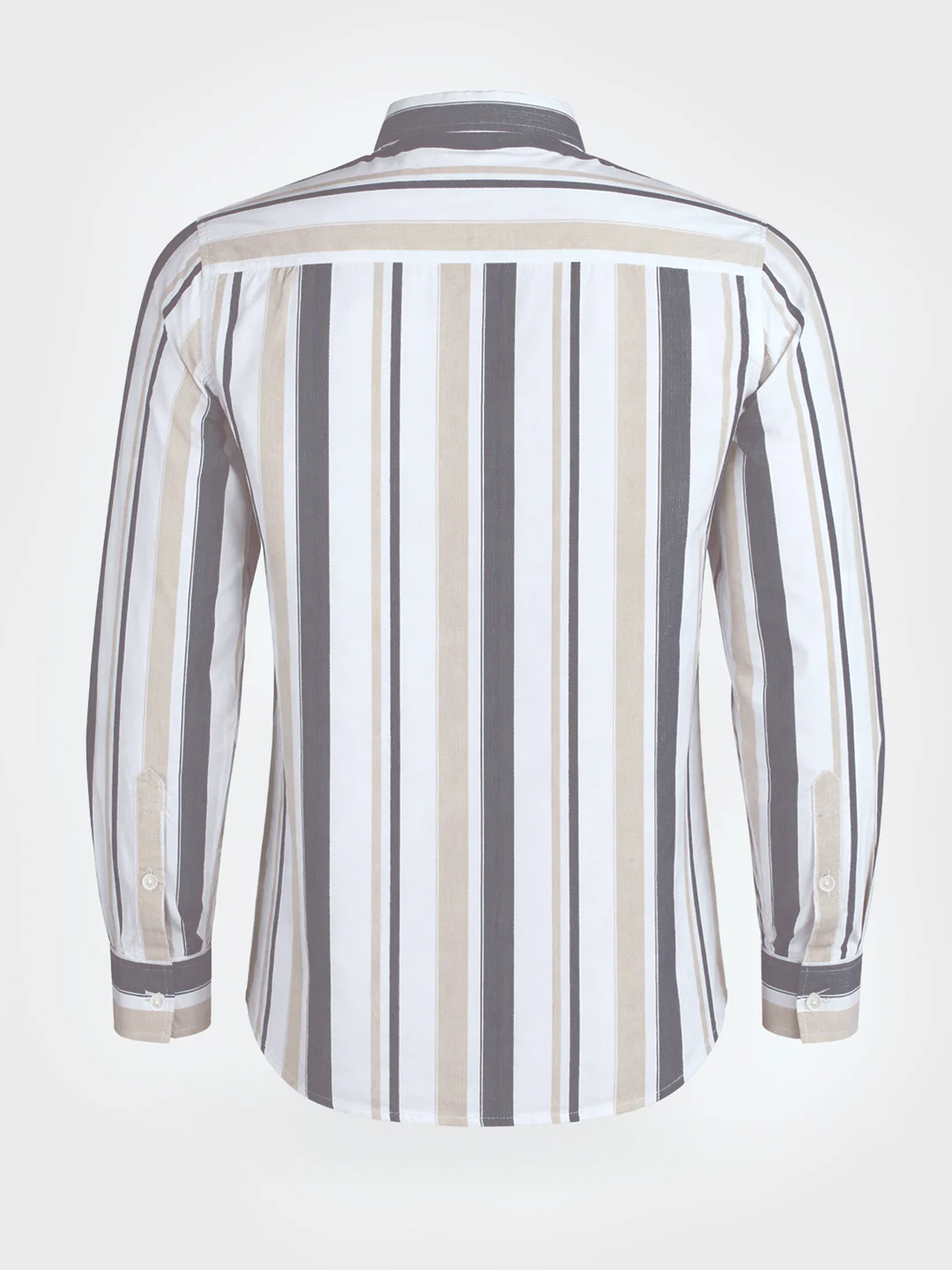 Men's White Slim Fit Striped Casual Shirt - Image 5