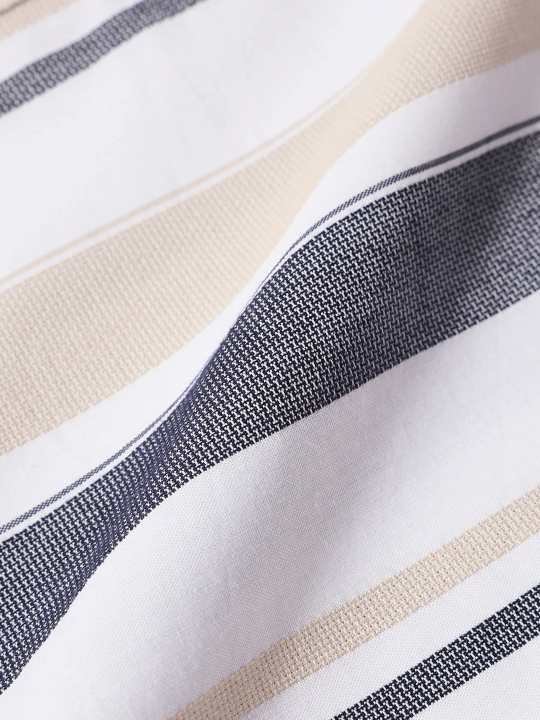 Men's White Slim Fit Striped Casual Shirt - Image 6