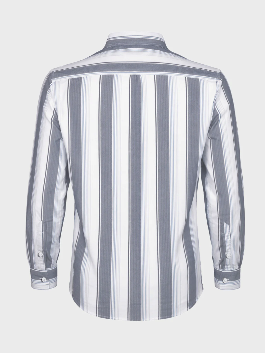 Men's White Slim Fit Striped Casual Shirt - Image 5