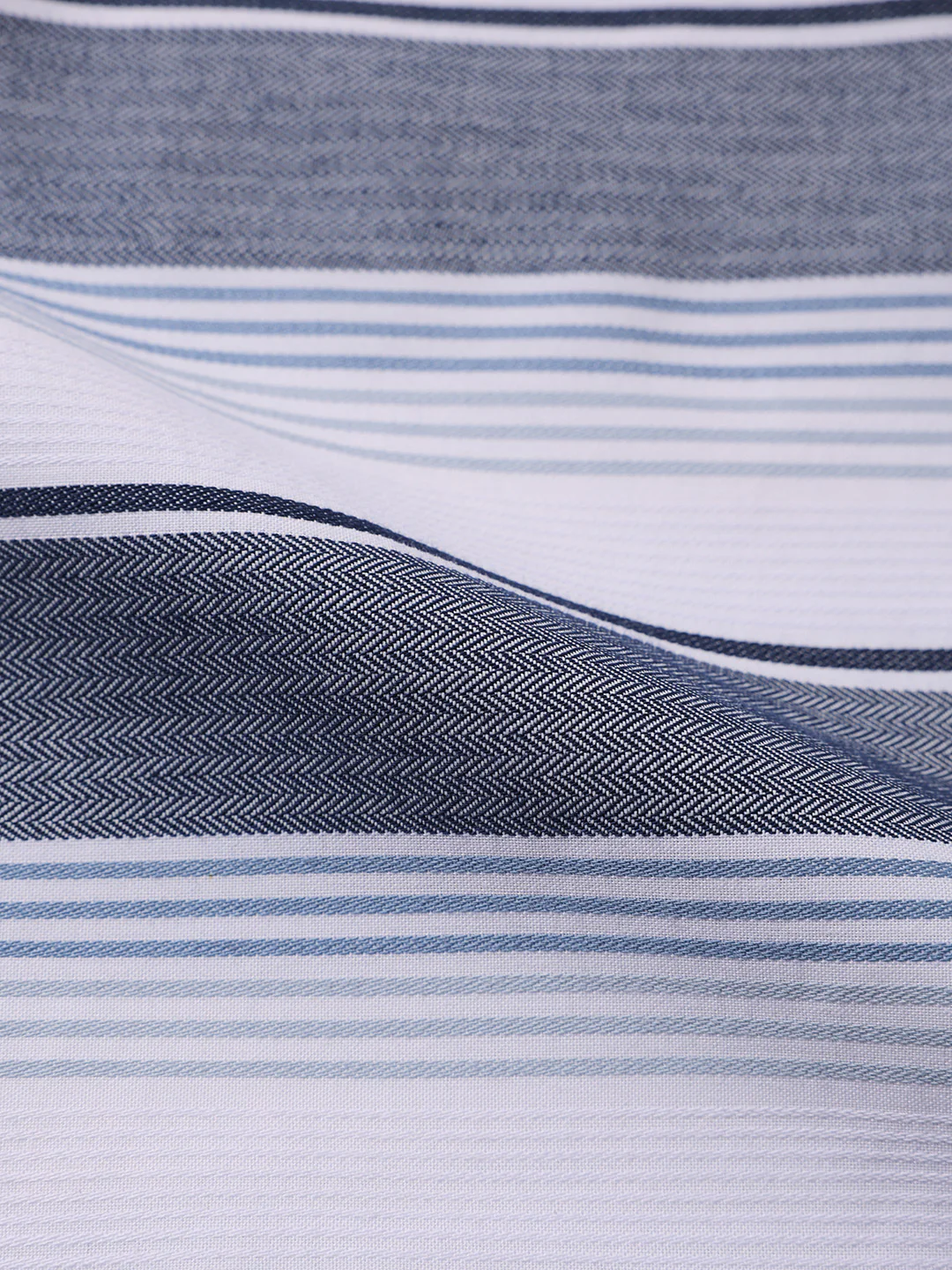 Men's White Slim Fit Striped Casual Shirt - Image 6