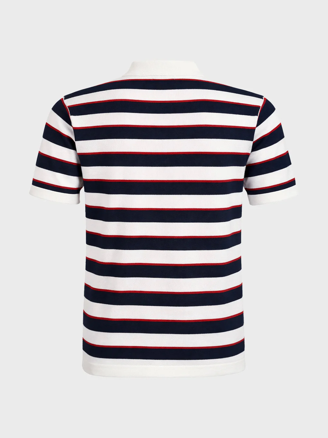 Men's White Slim Fit Striped Flat Knit T-Shirt - Image 6
