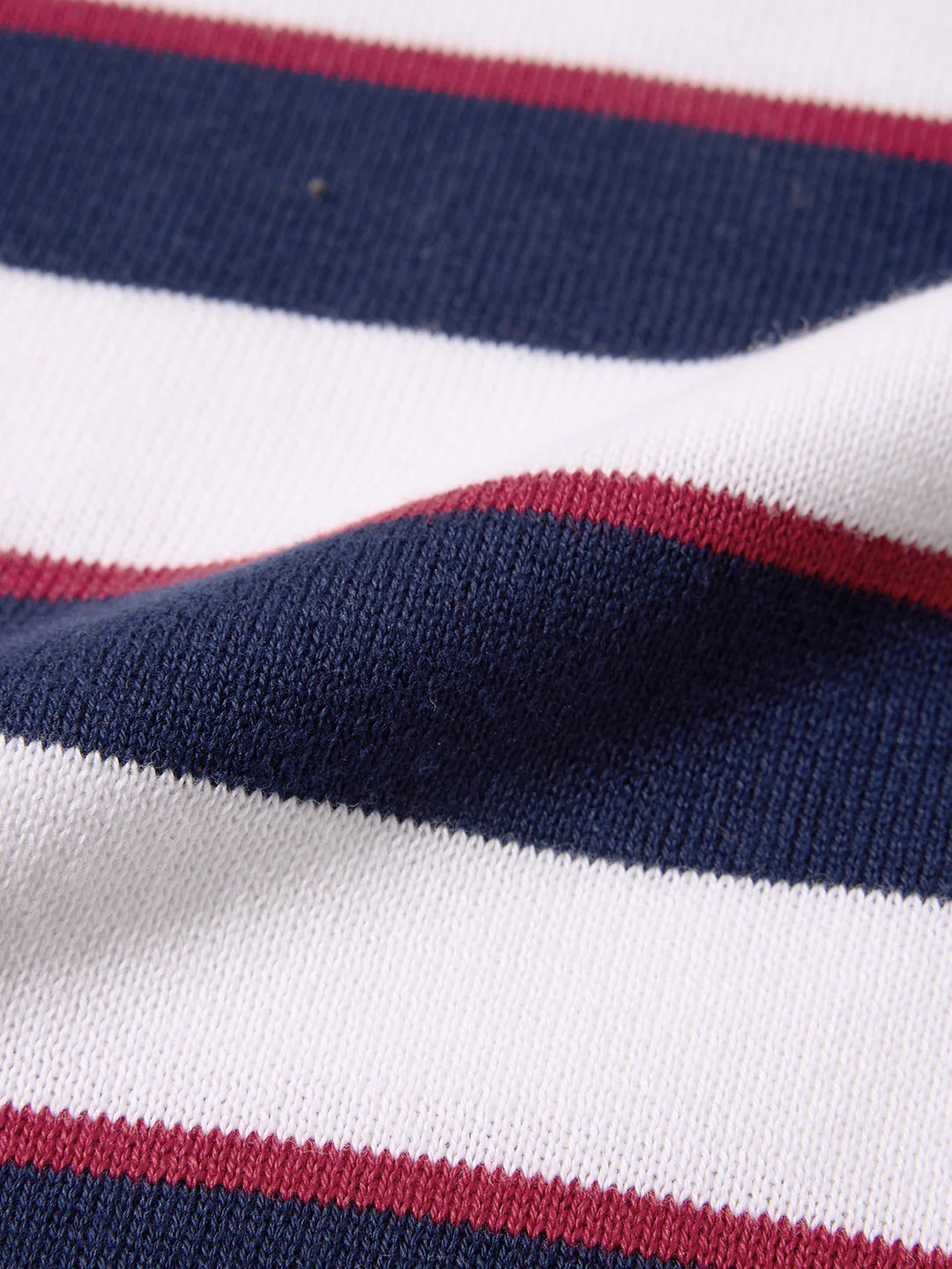 Men's White Slim Fit Striped Flat Knit T-Shirt - Image 7