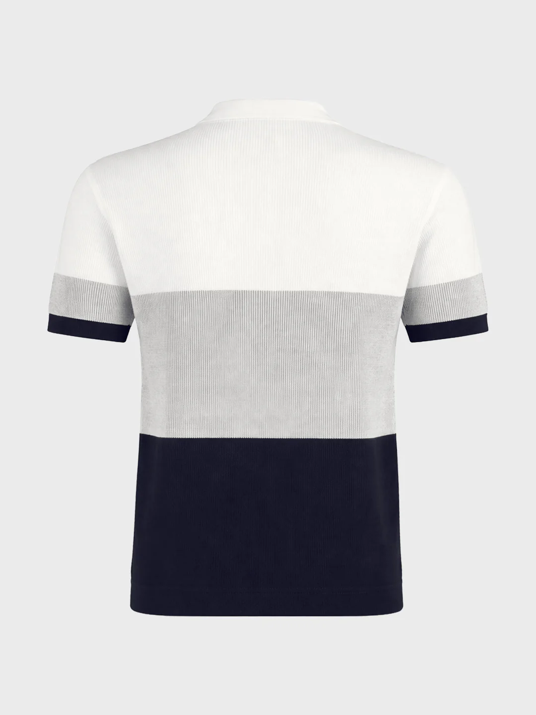 Men's White Slim Fit Striped Flat Knit T-Shirt - Image 6