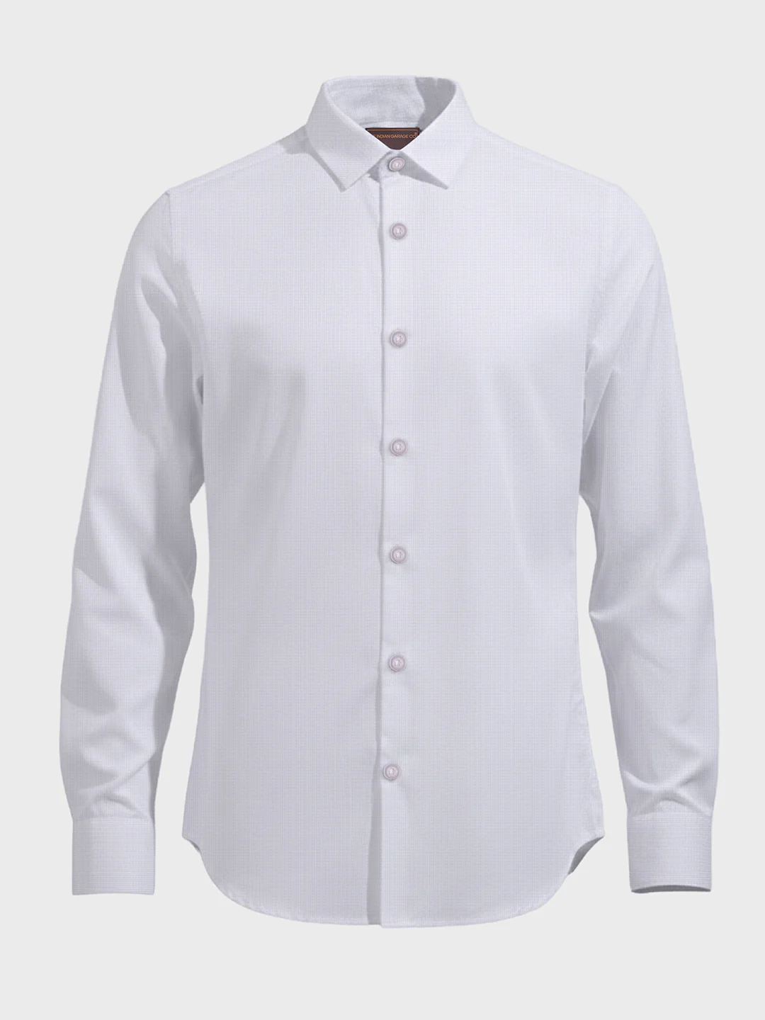 Men's White Slim Fit Textured Formal Shirt - Image 4