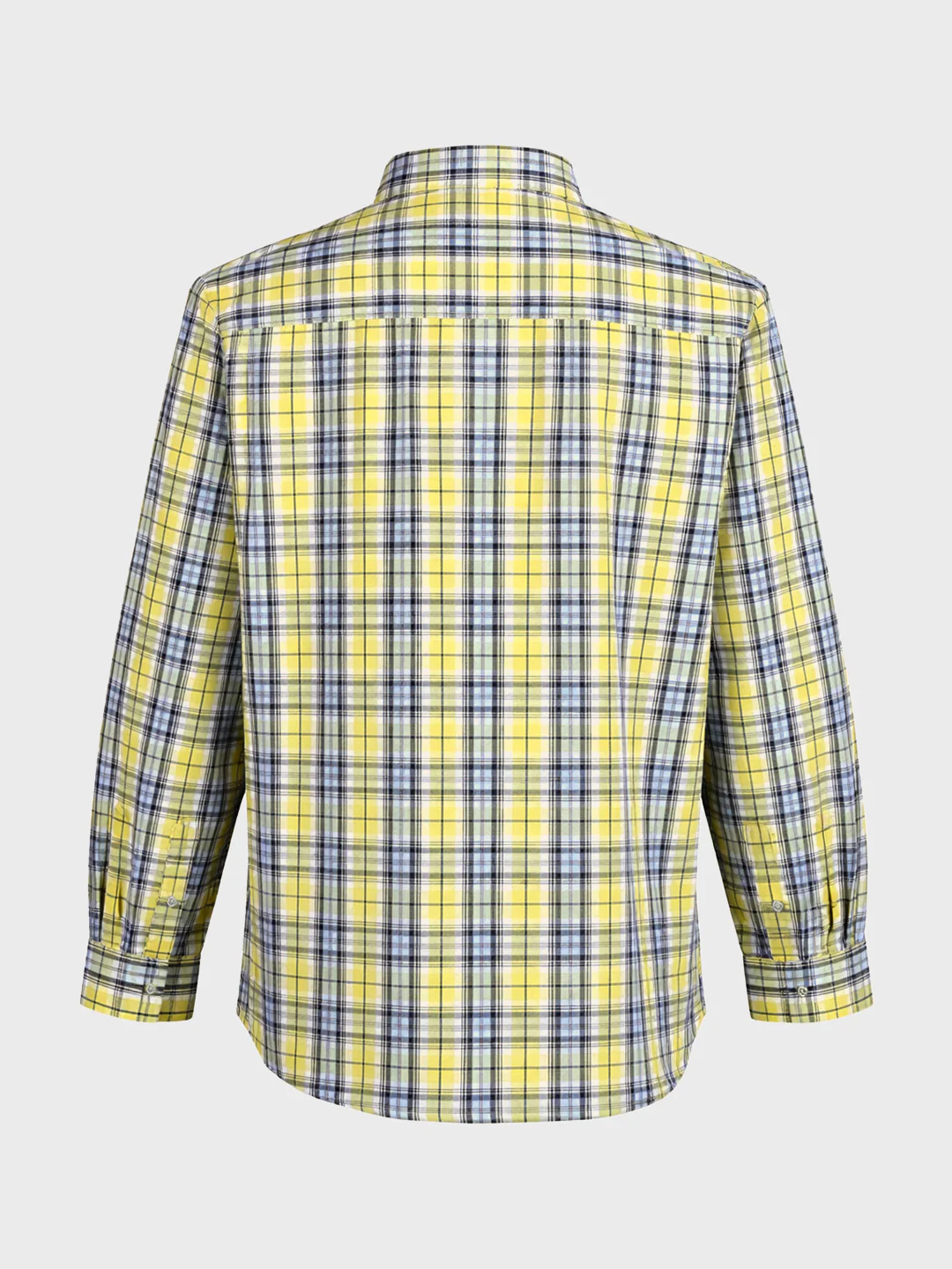 Men's Yellow Regular Fit Checkered Casual Shirt - Image 5