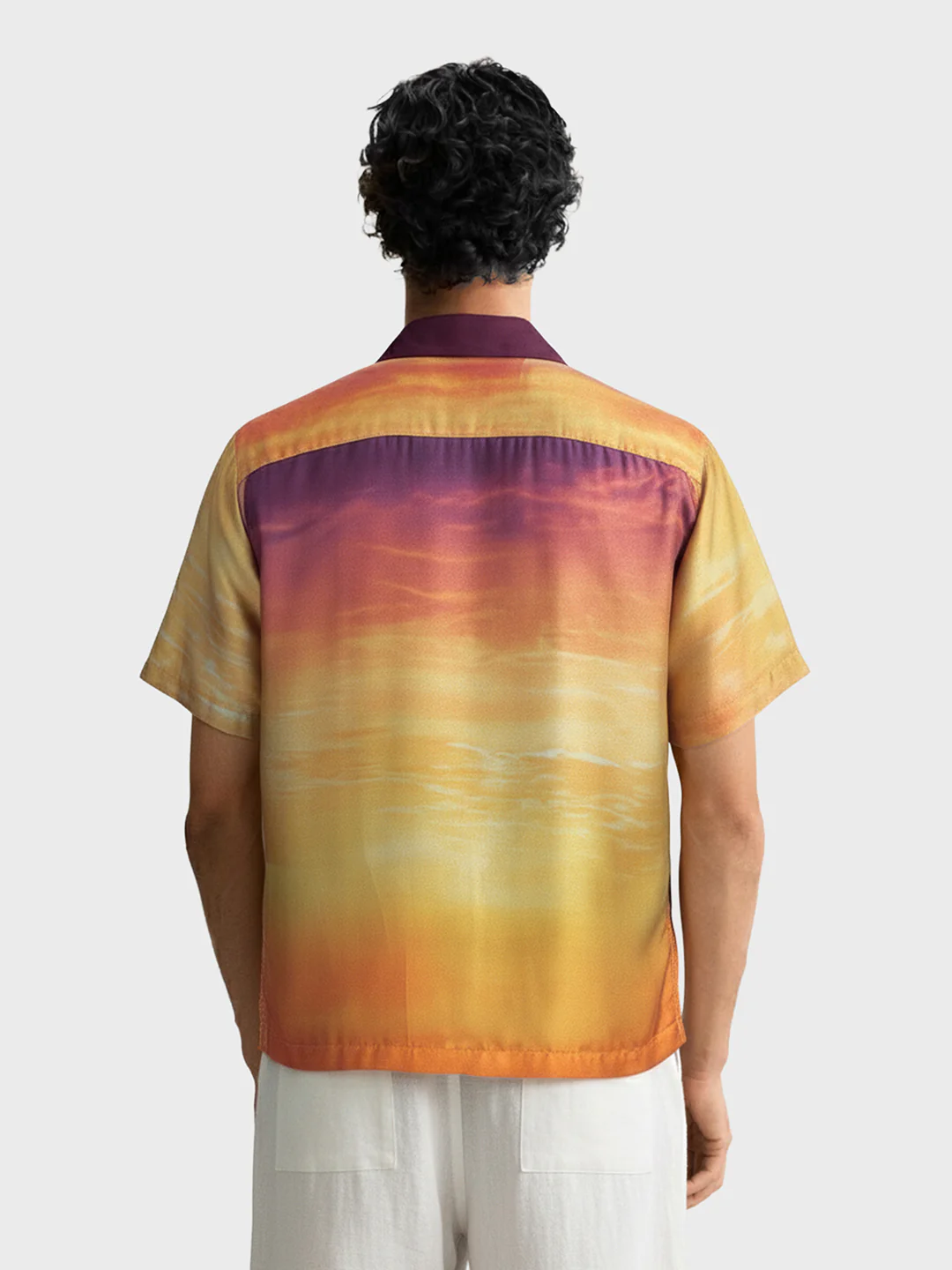Men's Yellow Relaxed Fit Indie Resort Wear Shirt - Image 2