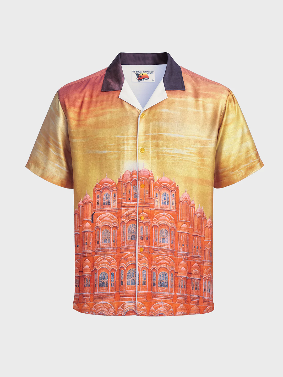 Men's Yellow Relaxed Fit Indie Resort Wear Shirt - Image 3