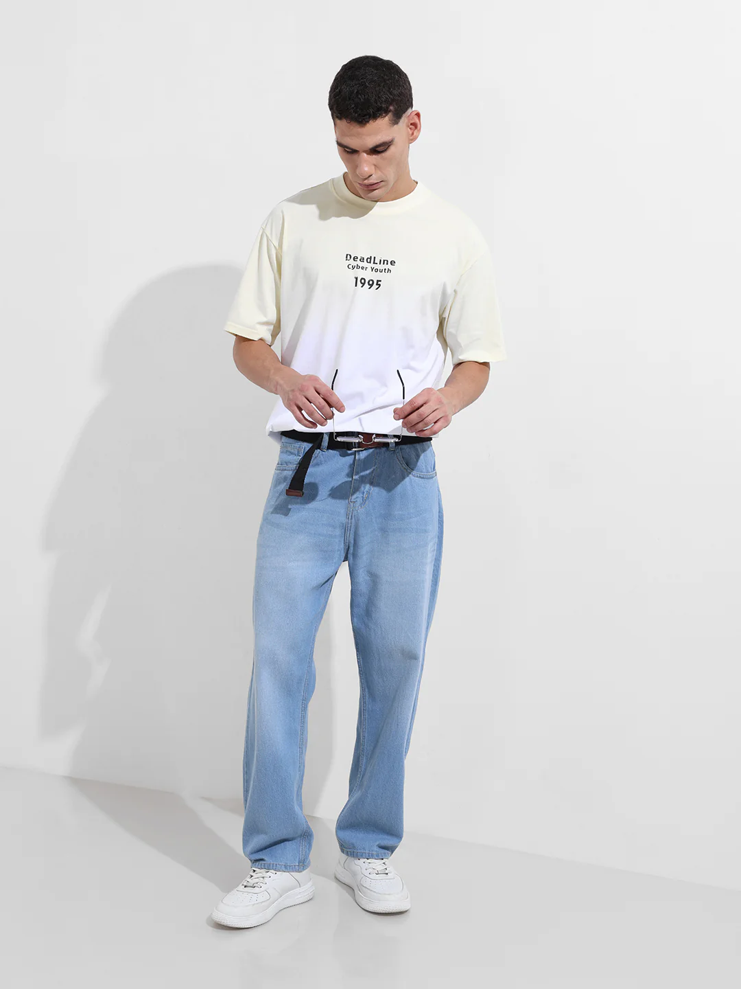 Men's Yellow Relaxed Fit Printed 240 GSM Street Wear T-Shirt - Image 5