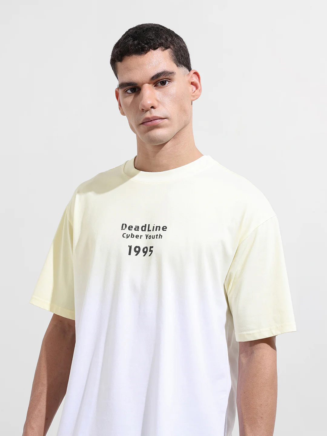 Men's Yellow Relaxed Fit Printed 240 GSM Street Wear T-Shirt - Image 7