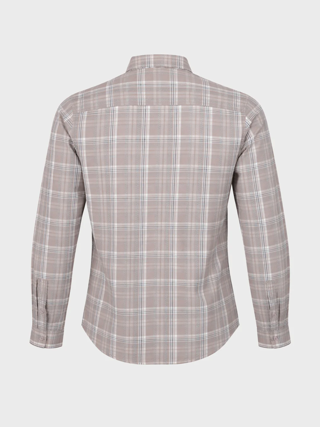 Men's Grey Slim Fit Checkered Casual Shirt - Image 7