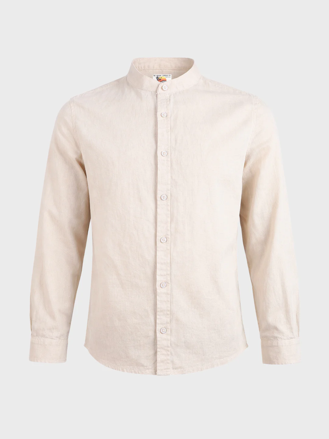 Men's Beige Slim Fit Solid Casual Shirts - Image 5