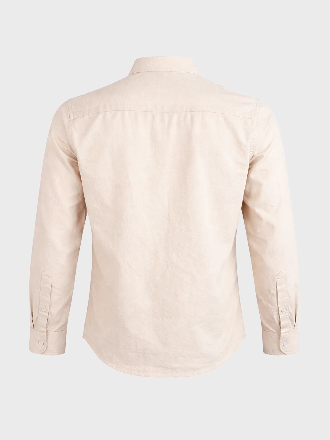 Men's Beige Slim Fit Solid Casual Shirts - Image 6
