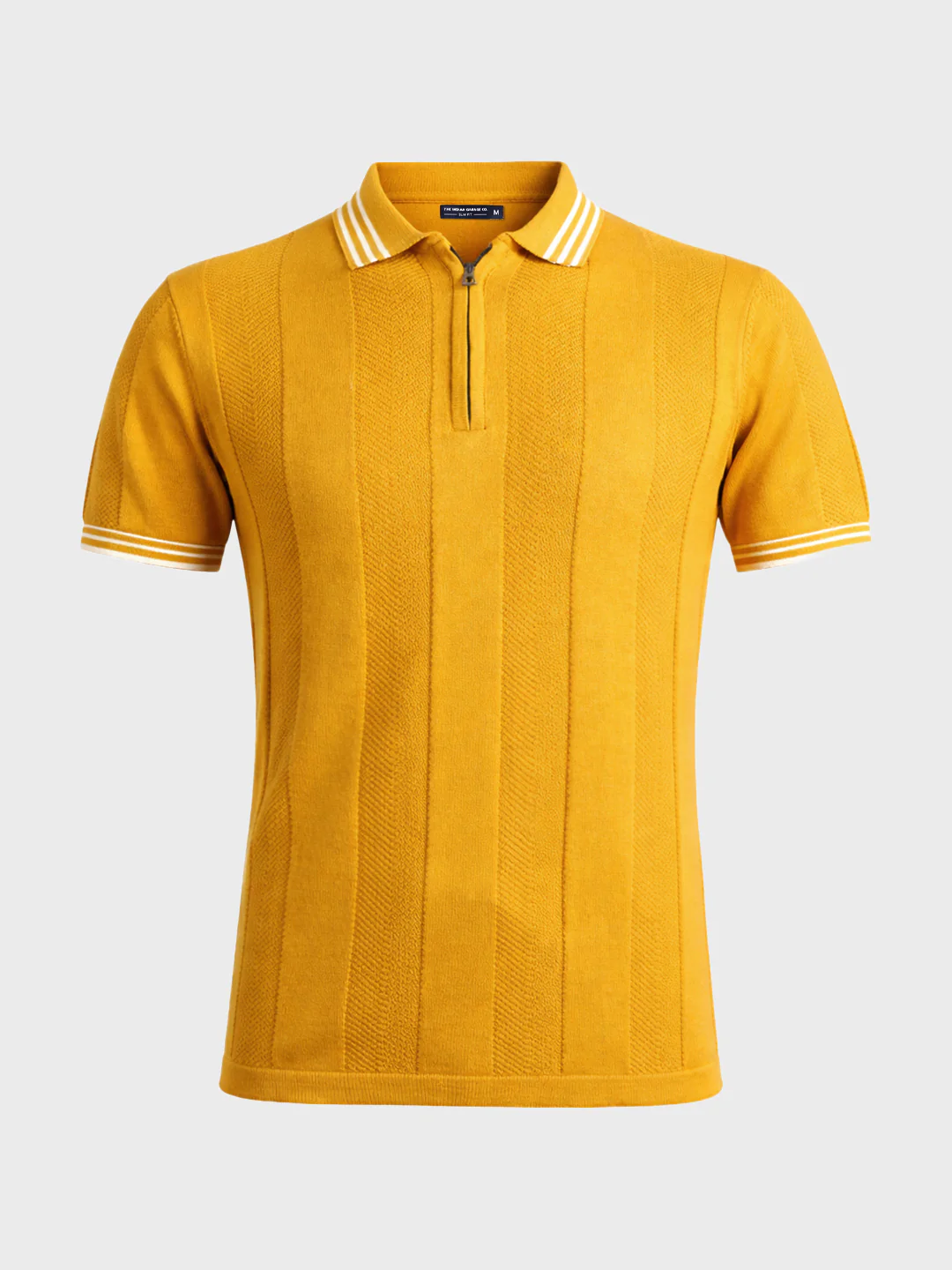 Men's Yellow Slim Fit Solid Casual T-Shirt - Image 6