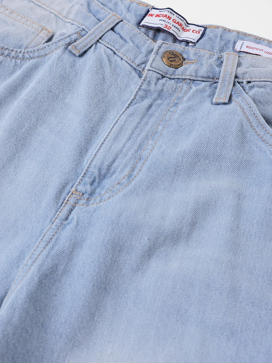 Men's Light  Blue Loose Fit Solid Street Wear Jeans - Image 6