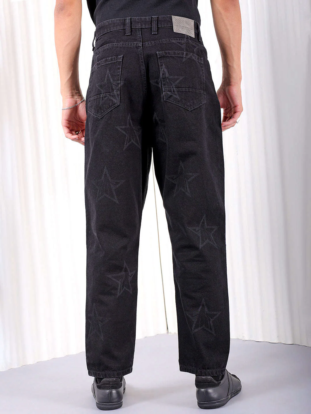 Men's Black Straight Fit Street Wear Jeans - Image 4