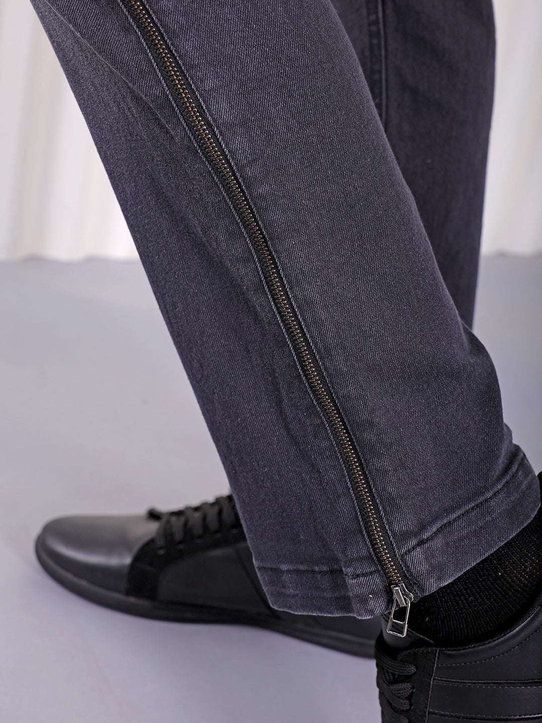 Men's Black Bootcut Fit Solid Utility Jeans - Image 6