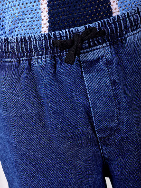Men's Blue Loose Fit Solid Street Wear Jeans - Image 4