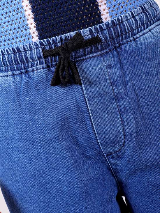 Men's Blue Loose Fit Solid Street Wear Jeans - Image 4