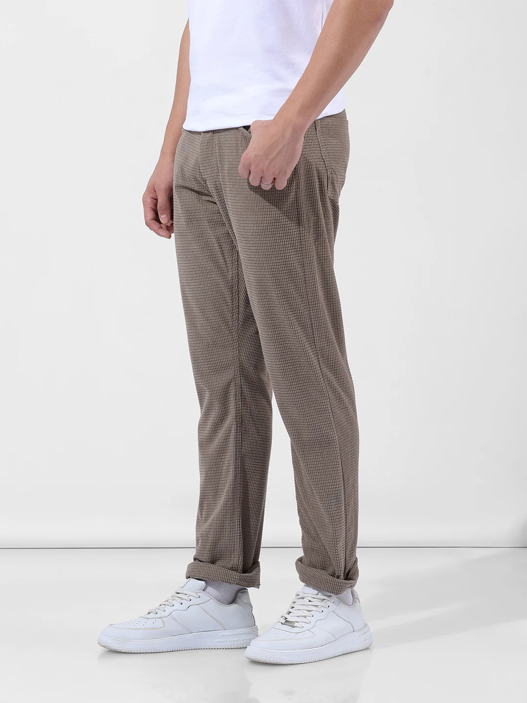 Men's Vetiver Straight Fit Textured Casual Trouser - Image 2