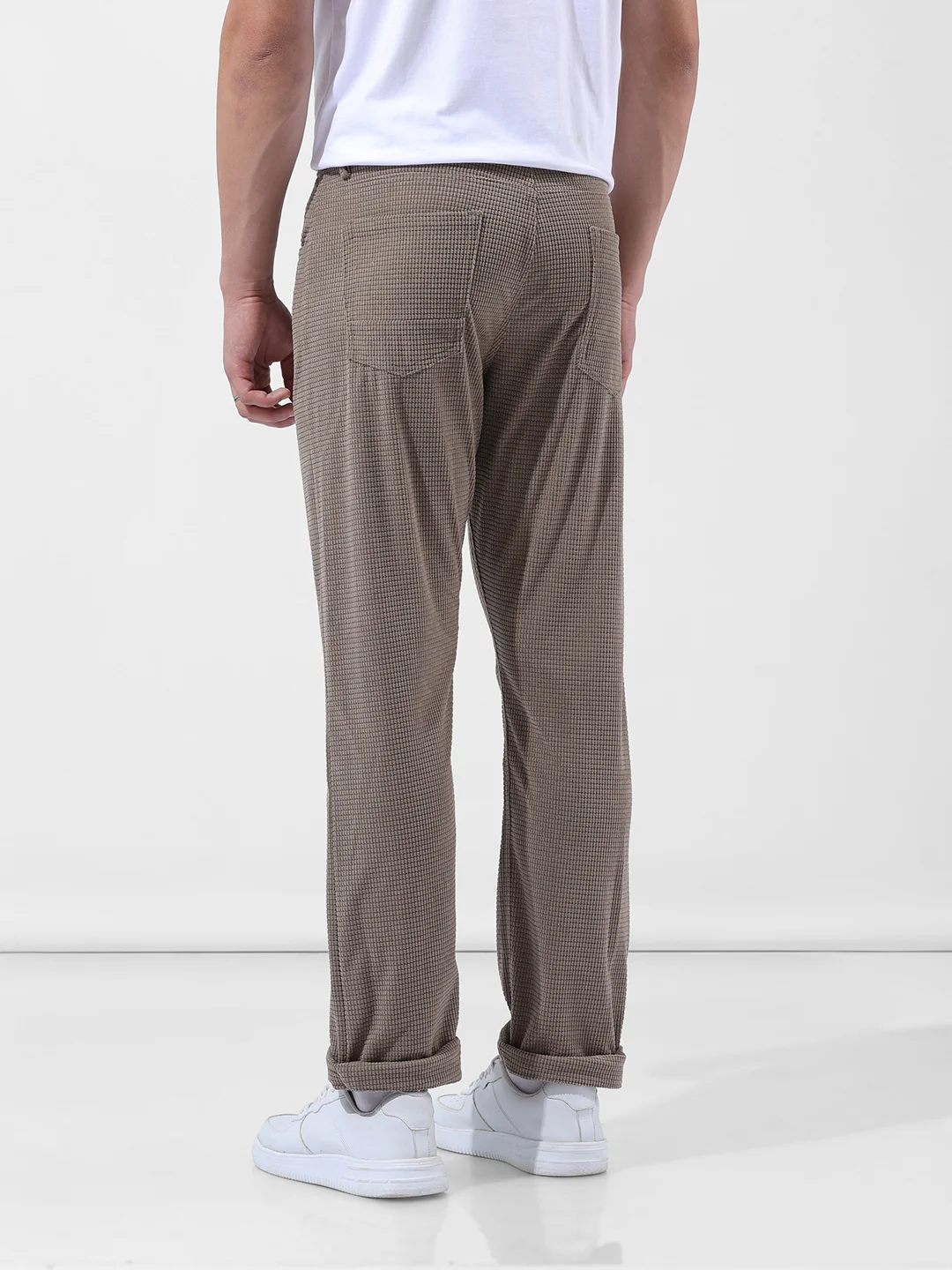 Men's Vetiver Straight Fit Textured Casual Trouser - Image 4