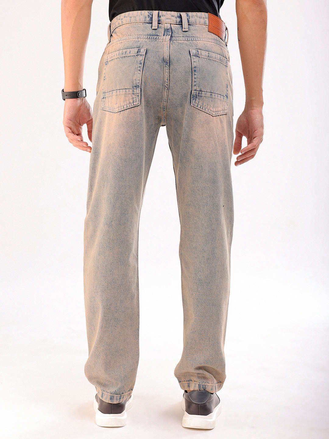 Men's Mud Blue Regular Fit Paint Splash Vintage Jeans - Image 6