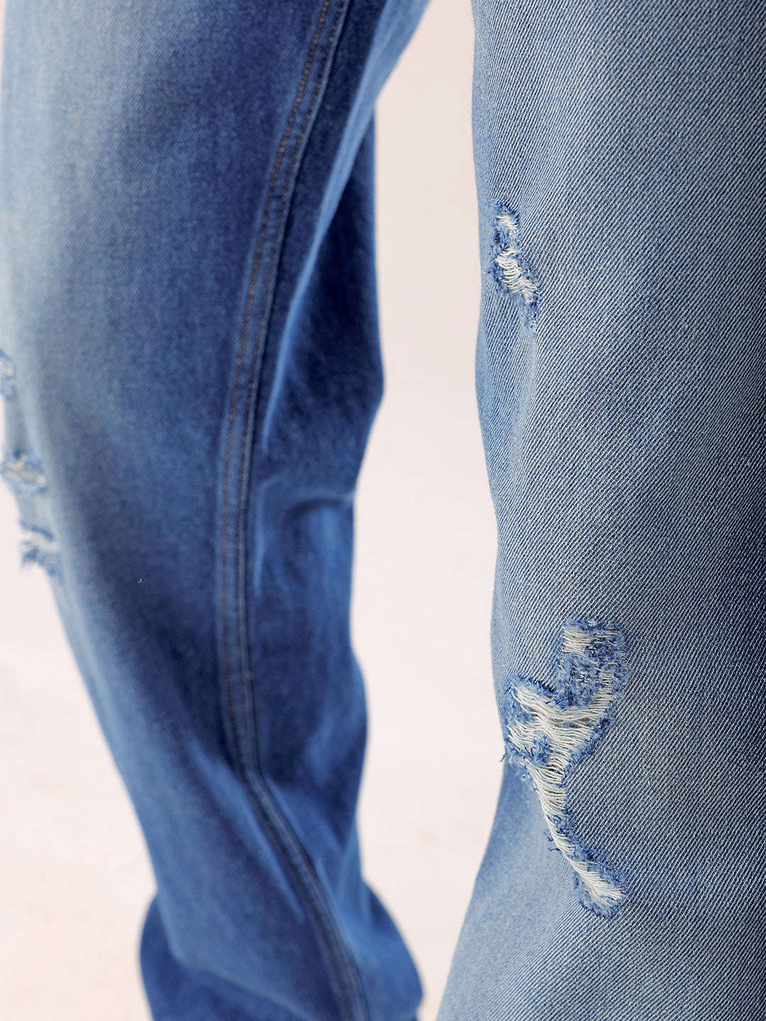 Men's Blue Regular Fit Solid Street Wear Jeans - Image 9