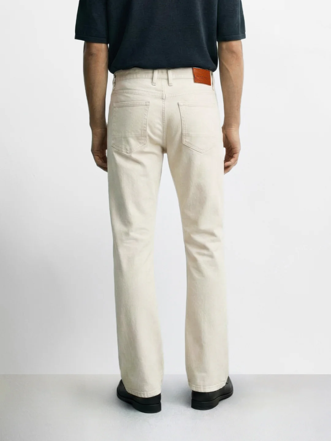 Men's White Bootcut Fit Casual Jeans - Image 3