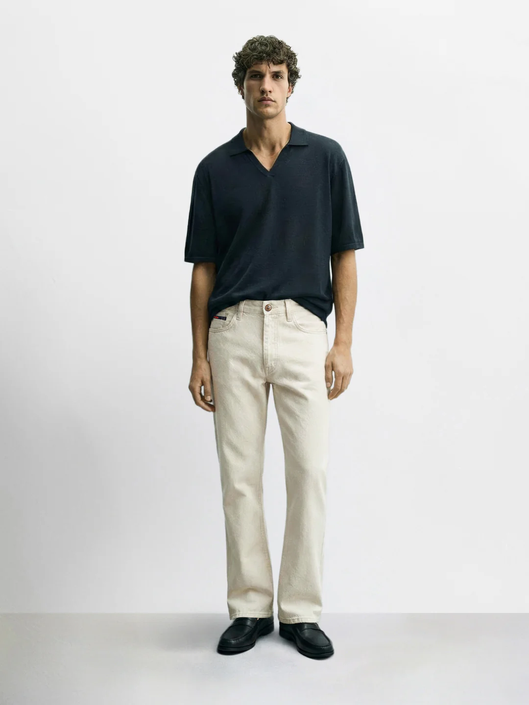 Men's White Bootcut Fit Casual Jeans - Image 4