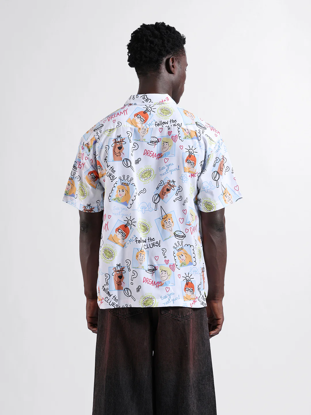 Men's White Relaxed Fit Character Scooby-Doo Printed Shirt - Image 4
