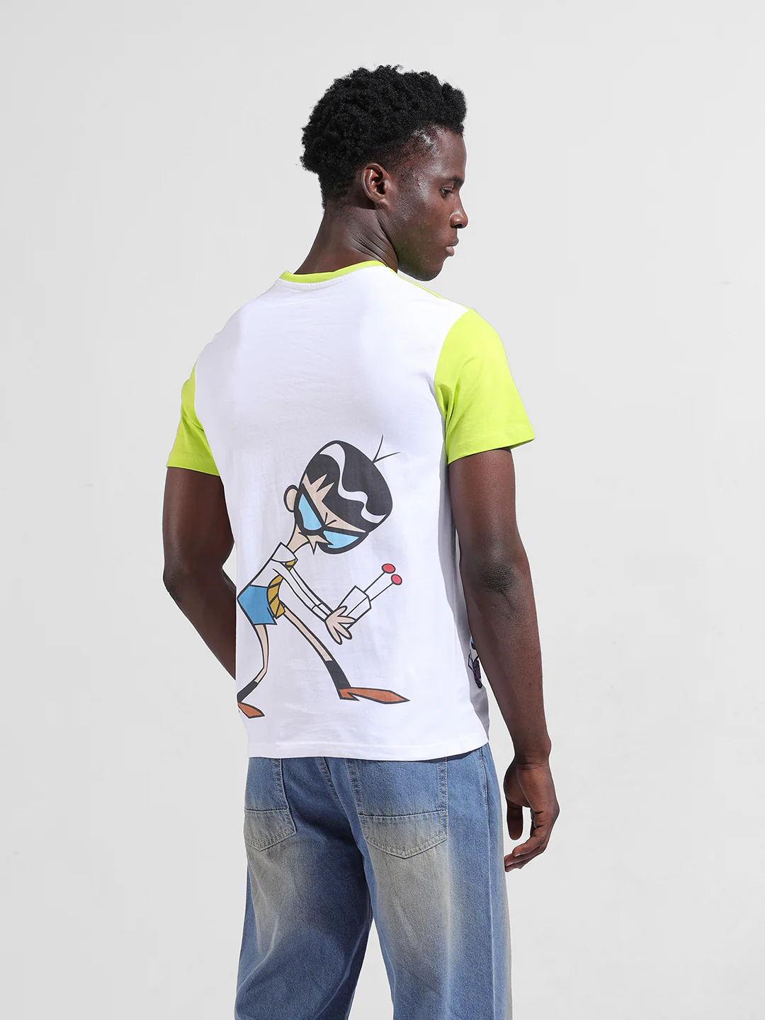 Men's White Slim Fit Character Tom & Jerry Printed T-Shirt - Image 2