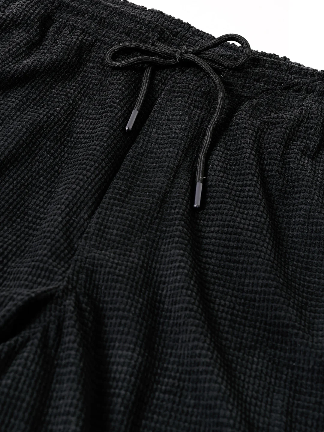Men's Black Wide Leg Fit Textured Utility Cargo - Image 7