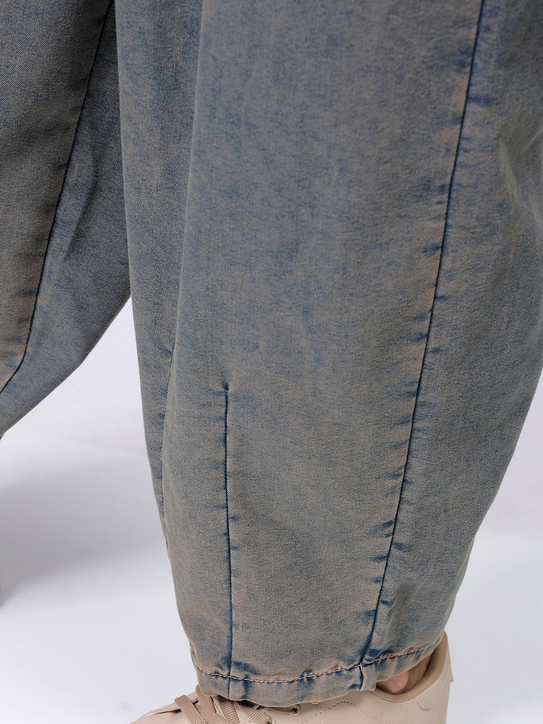 Men's Timeless Taupe Baggy Fit Solid Street Wear Jeans - Image 8