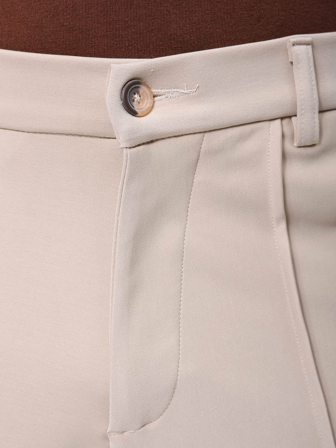 Men's Light Beige Bootcut Fit Solid Korean Street Trouser - Image 6