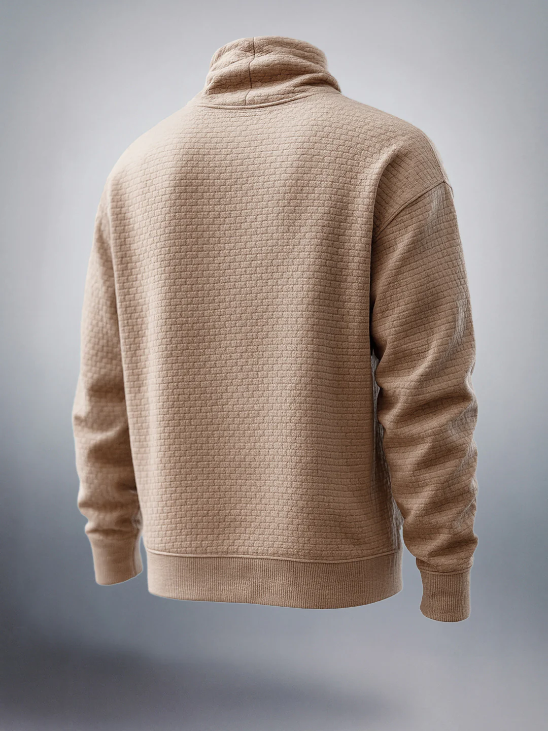 Men's Beige Relaxed Fit Solid Street Wear Sweatshirts - Image 2