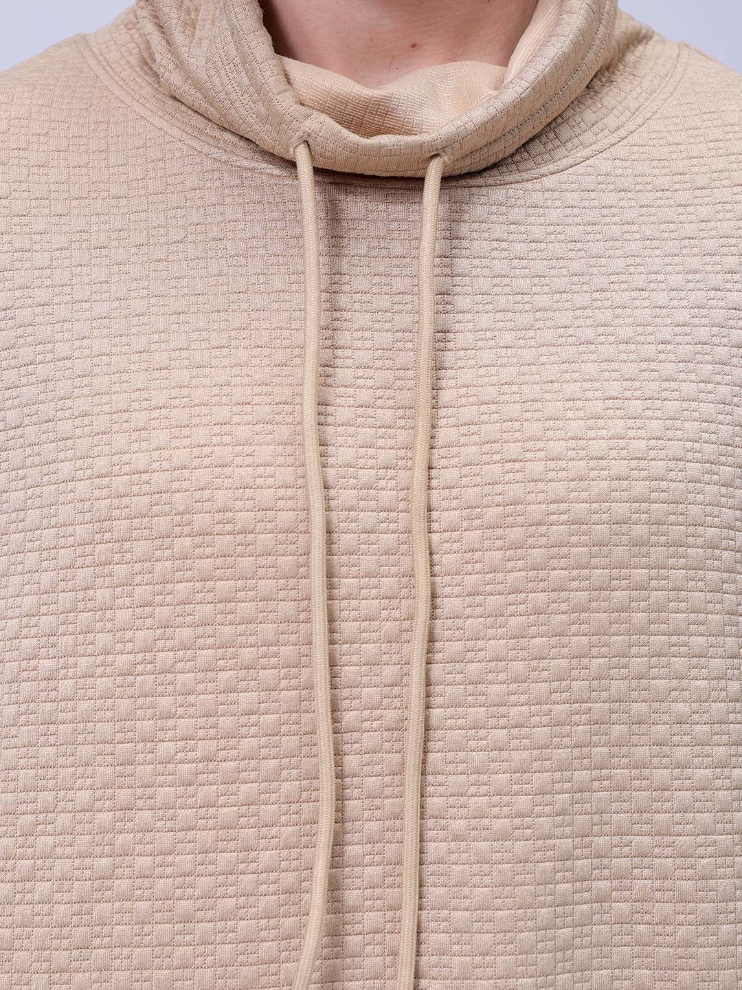 Men's Beige Relaxed Fit Solid Street Wear Sweatshirts - Image 8